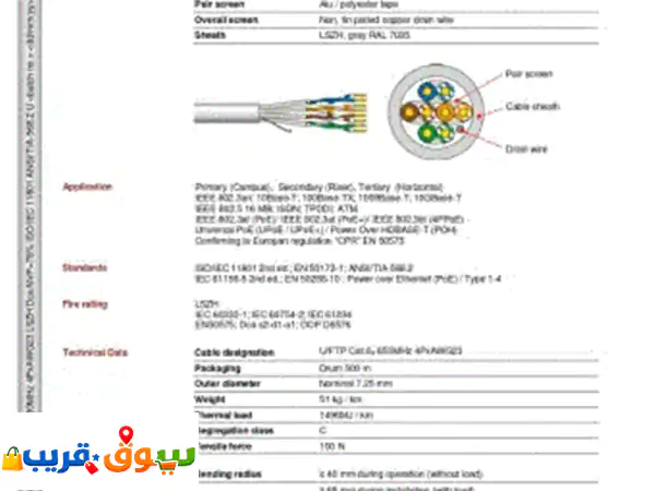 يوجد لدينا مواد تخص الشبكات r m 1) كوابل داتا cat6a 5m موديل (r308247) 2) كباين 42u 27u 3) باتش ...