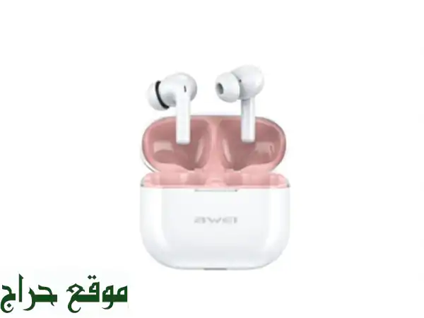 Awei T1 Pro (whitepink) écouteurs sans fil Bluetooth 5.3 Hifi stéréo, microphone IPX6...