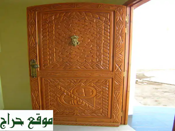 carved wood door