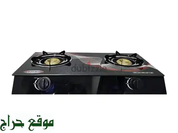 Boko Gas Stove  2 Burner Black Cooker with Glass Top