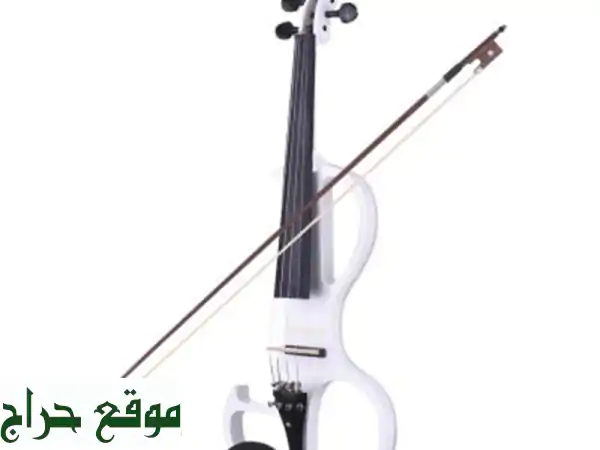 Ammoon Violon électrique 4/4 pleine grandeur en bois massif Violon électrique transparent avec code violon en ébène (blanc)