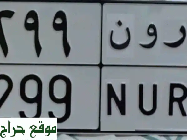 لوحة سيارة مميزة للبيع - هل و 299 - فرصة ذهبية!