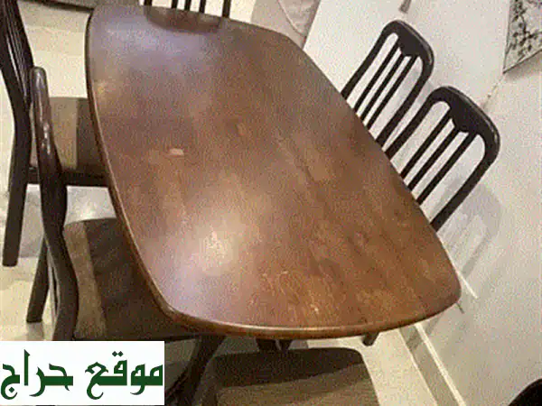 طقم سفرة فاخر من خشب الزين - 6 كراسي + طاولة - طرابلس...