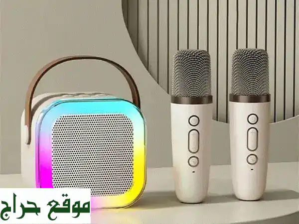 ??? سماعات K12 كاراوكي محمولة مع ميكروفون لاسلكي -...