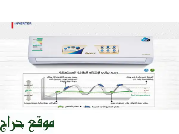 مكيف جري Gree سبلت 18000 BTU - انفرتر، واي فاي، بارد/حار -...