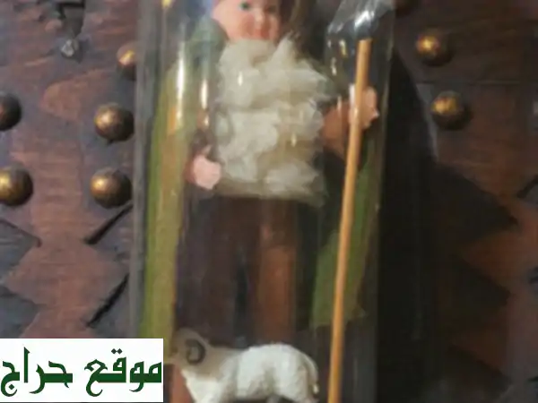 Ancienne poupée miniature costume Folklorique de collection Berger Cape avec Mouton