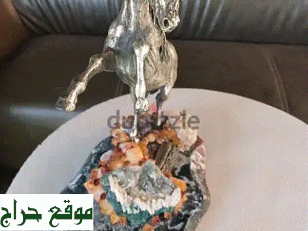 Antique horse with natural stones