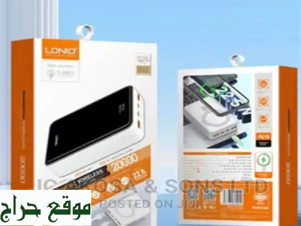 LDNIO Power Bank Magsaf 20000 mah Mini Batterie Externe 22.5 Watt Charge Sans Fil