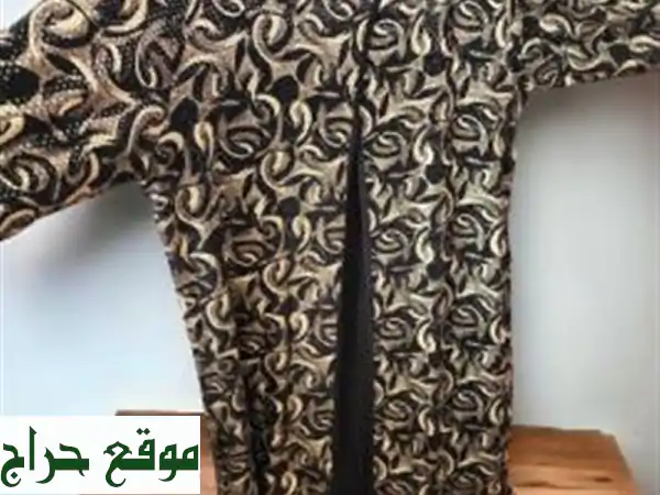 Robe Chemise Tenue de Soirée Dorée et Noire à Motifs Taille XL