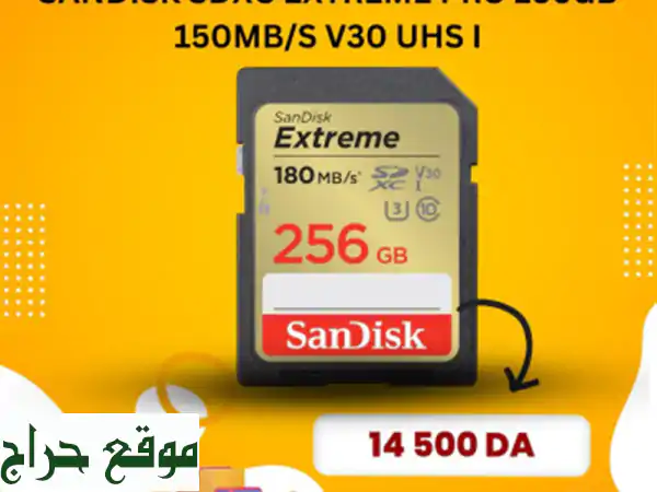 sandisk SDXC extreme pro 256 gb 150 mb/s C30 UHSI