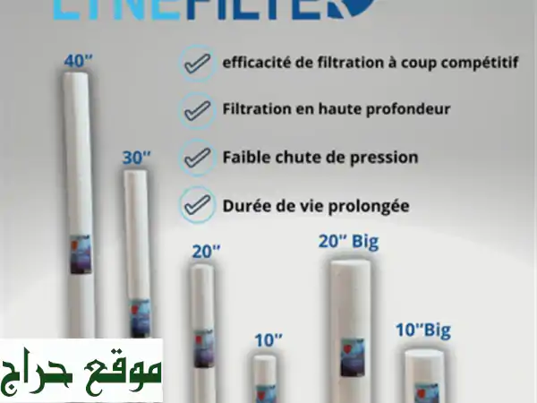 filtre sediment en polypropylène des 10 au 50 pouce et big blue