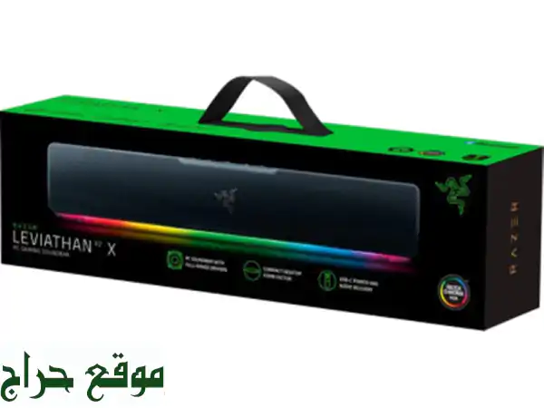 Speaker Razer Leviathan V2 X , Bluetooth and USBC , Gaming Soundbar , Chroma RGB , Black