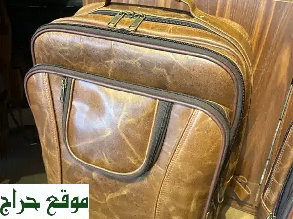 حقيبة سفر جلد طبيعي فاخرة 100% يدوية الصنع | أناقة...
