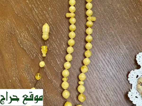 ✨ سبحة كهرمان طبيعي فاخرة للبيع (2500 درهم إماراتي) مع قطع احتياط مجانية | هدية رجالية فريدة