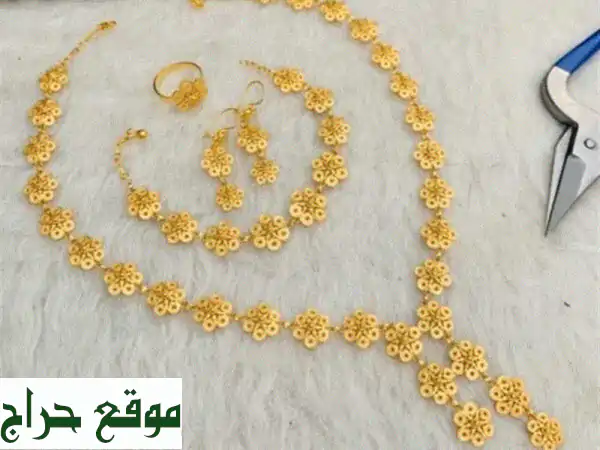 أناقة تركية ساحرة: طقم فضة استرليني 925 مطلي ذهب 22K...