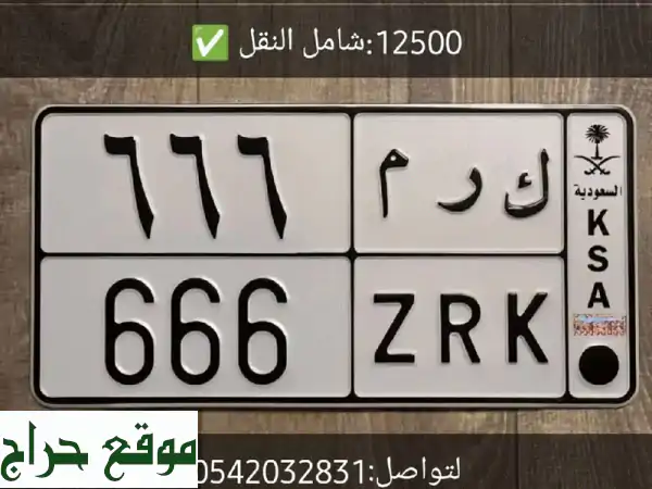 🔥 فرصة لا تعوض! لوحة سيارة مميزة: كرم 666 - تميز...
