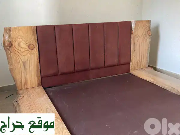 سرير صنوبر ريفي أصيل 160x200 - ألواح خشبية سميكة 7 سم | تصميم مستدام لراحة لا مثيل لها