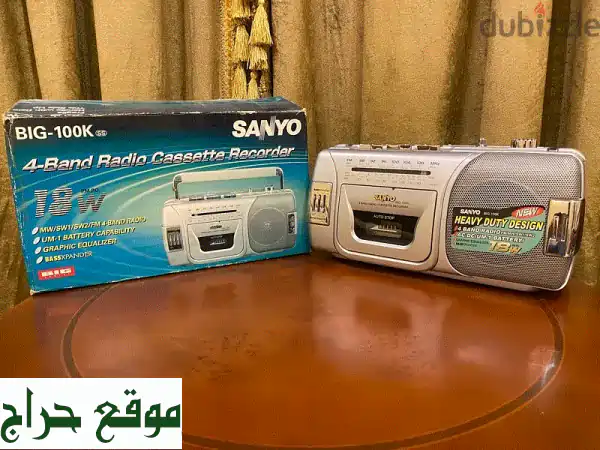 SANYO BIG-100 K (جديدة كلياً): مسجلة كاسيت أصلية نادرة – تحفة انتيك للبيع!