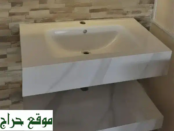 مغسلة بودرة رخام مستورد: تحفة Rock Basin لحمام أحلامك | فخامة، متانة، وتصميم فريد