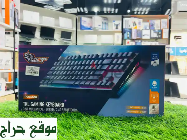 ⚡️ كيبورد Porodo Gaming الميكانيكي اللاسلكي 3 في 1 (Gateron TKL)...