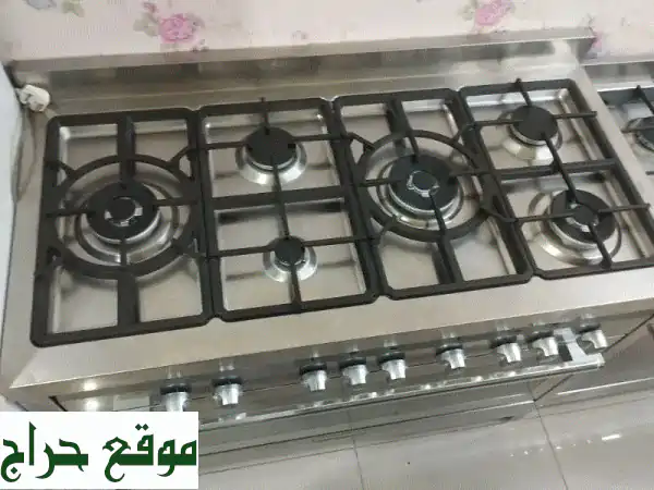 فرن غاز Glemgas عملاق 120 سم (6 شعلات) + فرن كهربائي - بحالة ممتازة | ضمان وتوصيل مجاني
