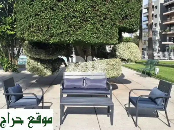 طقم جلسة حدائق ستيل فاخر | أثاث خارجي متين ومريح 4...