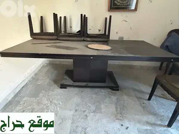 فرصة ذهبية: طاولة سفرة خشب أصيل 8 كراسي – إمكانيات...