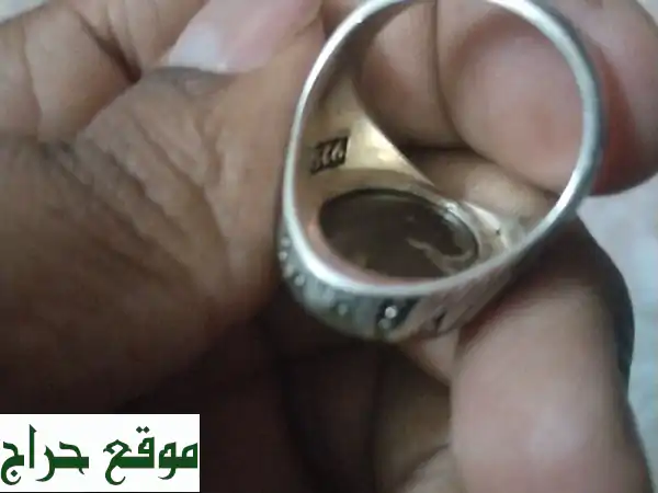 خاتم فضة عقيق أصلي بالشفاء: فخامة فريدة بـ 250 ريال! ✨