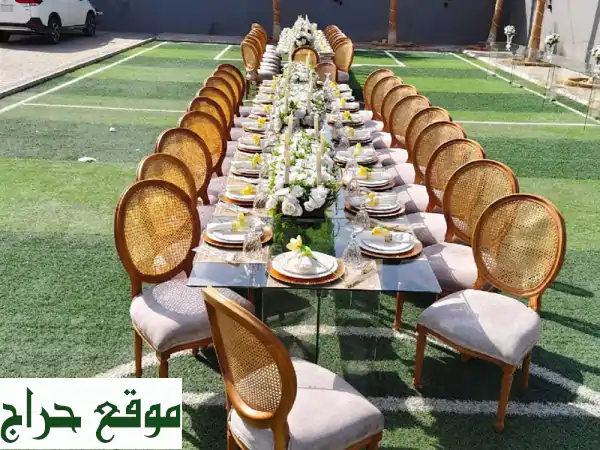 حفلات أحمد: اجعل مناسبتك استثنائية! تأجير كراسي، طاولات، كوش وخدمات تنظيم متكاملة بالروابي