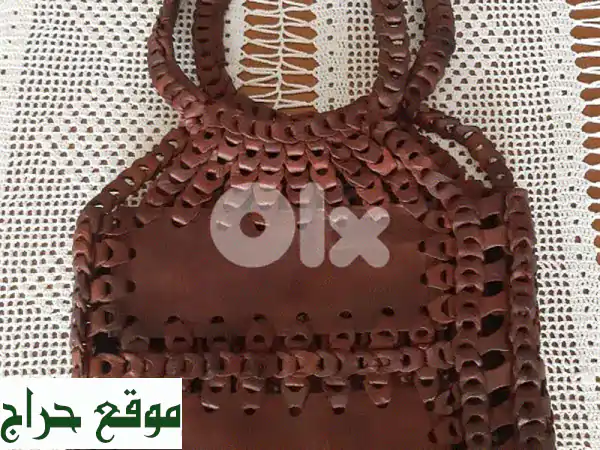 حقيبة يد جلد طبيعي فينتاج فاخرة | يدوية الصنع...