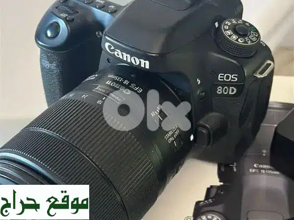 كاميرا Canon 80D كأنها جديدة - فرصة احترافية بتجهيز كامل!