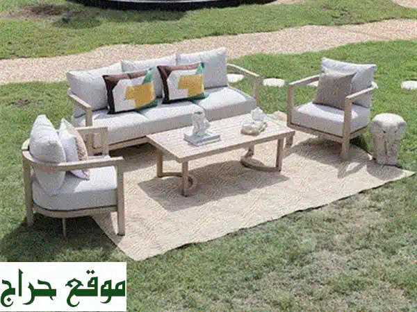 بنش ألومنيوم خارجي فاخر 4 مقاعد - تصميم إيطالي | مقاوم للماء