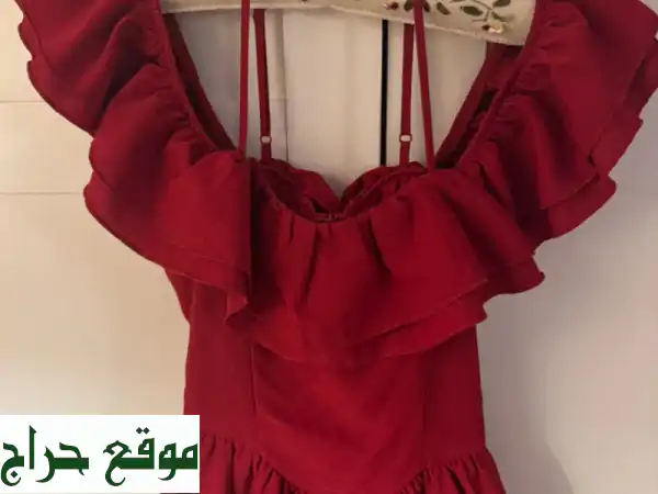 تألقي بـ فستان أحمر كشكش أنيق! عرض خاص 35 ريال فقط -...