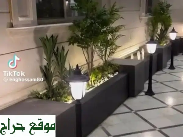 تنسيق حدائق الرياض الاحترافي | شلالات، مظلات،...