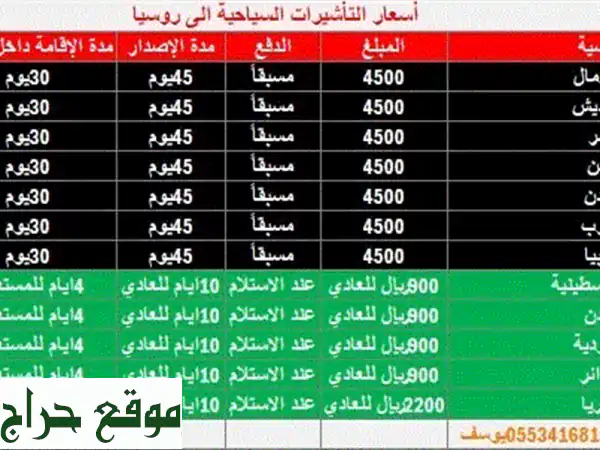 تأشيرات روسيا لجميع الجنسيات | رحلاتك تبدأ معنا!