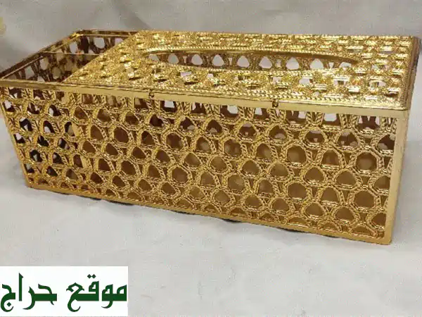 علب مناديل فاخرة ذهبية وفضية - جودة عالية...