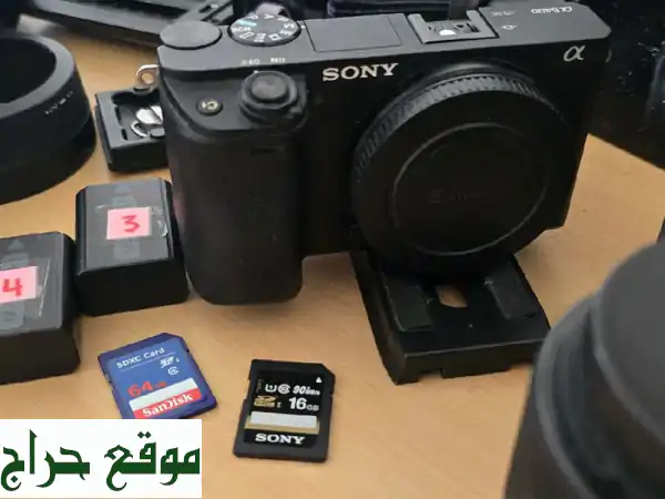 كاميرا Sony α6400 احترافية + 3 عدسات + معدات تصوير كاملة...