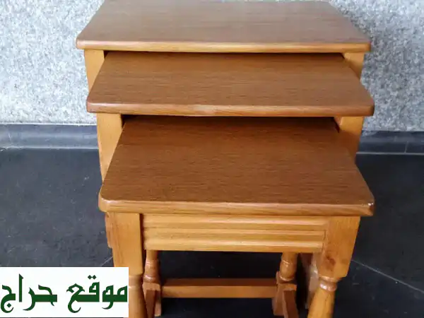 طقم طاولات 3 قطع من خشب الماسيف - عرض خاص بـ 40$ فقط!