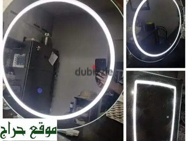 مرايا تاتش LED: أناقة ذكية لحمامك ✨  (مربعة ومُبرمة)