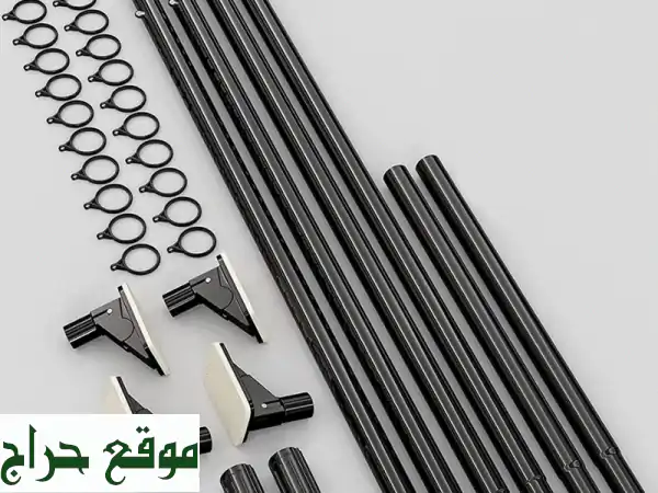 قضيب ستائر قابل للتعديل من الستانلس ستيل -  أنيق، متين، وسهل التركيب!