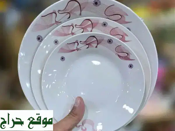طقم صحون زجاج فاخر 36 قطعة - 3 مقاسات! عرض حصري