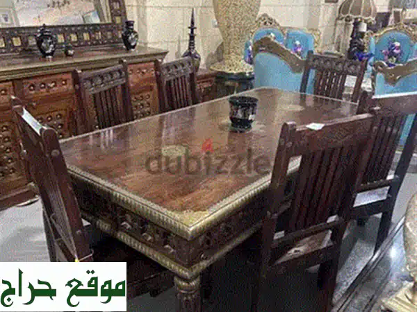 غرفة سفرة خشبية فخمة بتصميم قديم فاخر - خصم خاص!