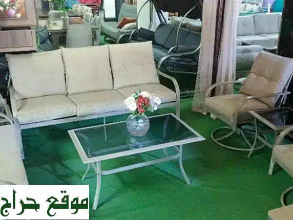 طقم ستيل فاخر للخارجية 7 مقاعد مع 2 برجيير متحرك...