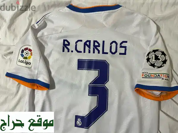 قميص ريال مدريد خاص بتوقيع روبرتو كارلوس! مقاس XL -...
