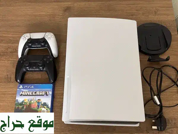 بلايستيشن 5 مستعمل بحالة ممتازة مع تحكمان ومينكرافت! 🔥