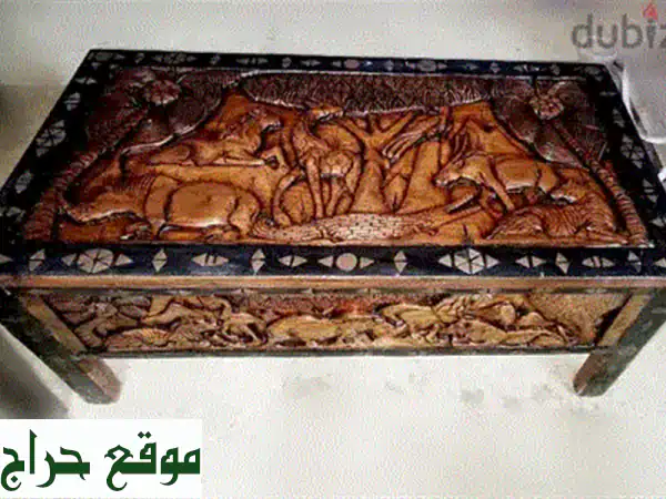 كنبة أنيقة عتيقة من خشب الماهوجني الأفريقي - قطعة فريدة!