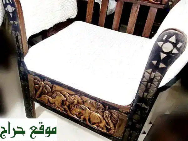 كنبة أنيقة عتيقة من خشب الماهوجني الأفريقي -...