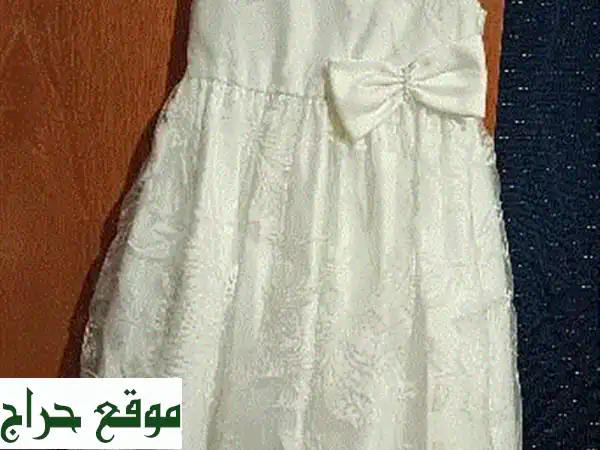 فستان أبيض بناتي أنيق - لبسة واحدة فقط! ✨ (مع جوبون)