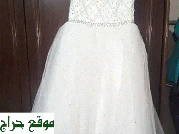 فستان أبيض بناتي أنيق - لبسة واحدة فقط! ✨ (مع جوبون)