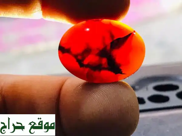 عقيق أحمر كرزي يمني أصلي - قطعة فنية نادرة تحمل اسم محمد